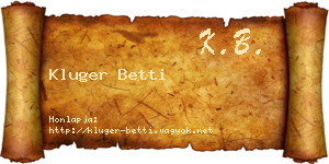 Kluger Betti névjegykártya